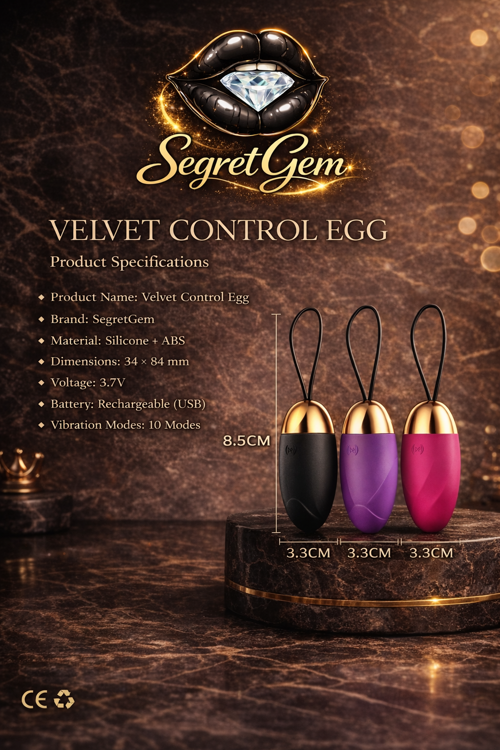 Velvet Pulse Mini – USB Rechargeable Vibrating Egg 💎