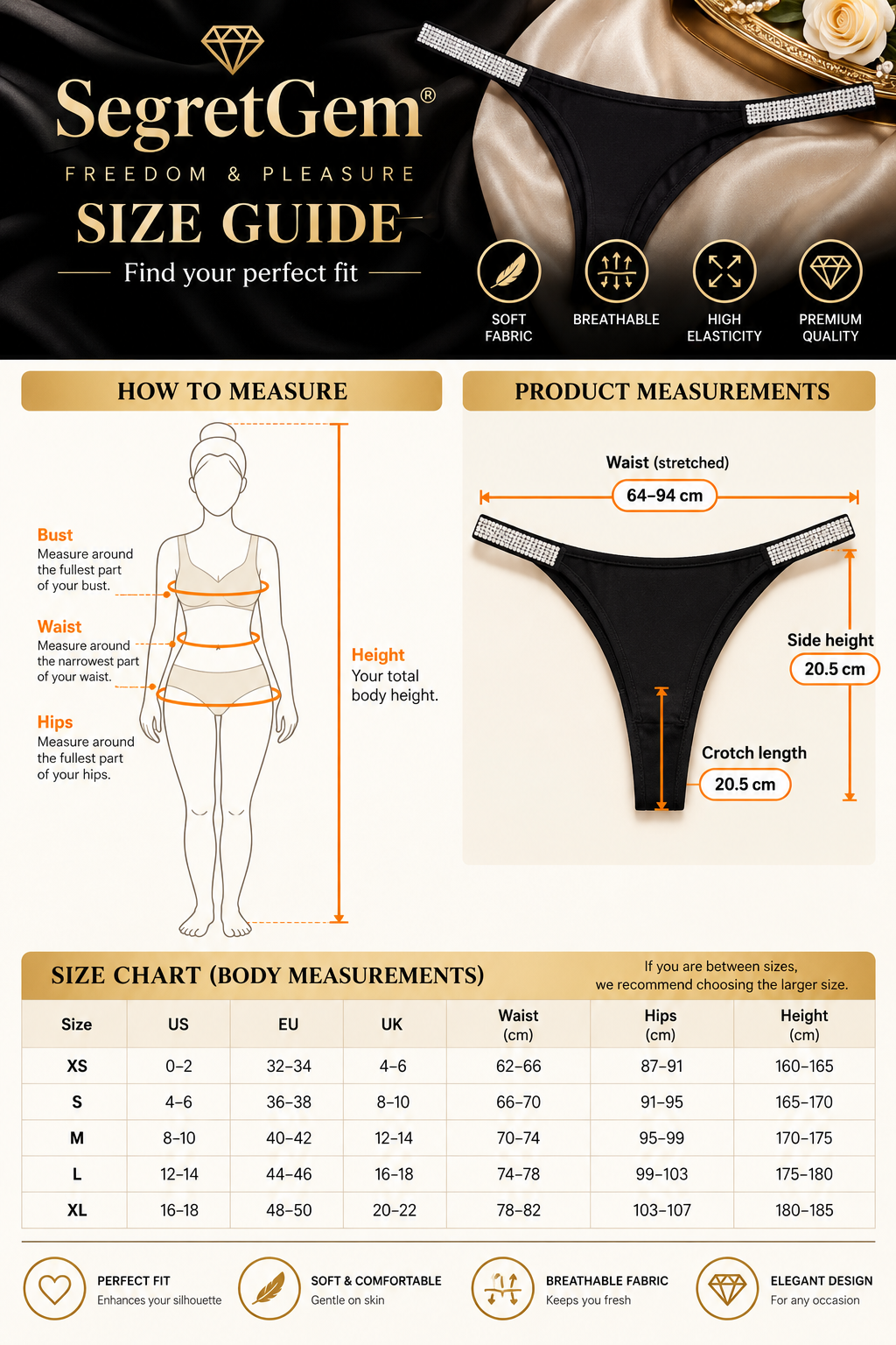 Women’s V-String Thongs – Soft & Stretchy. Size M