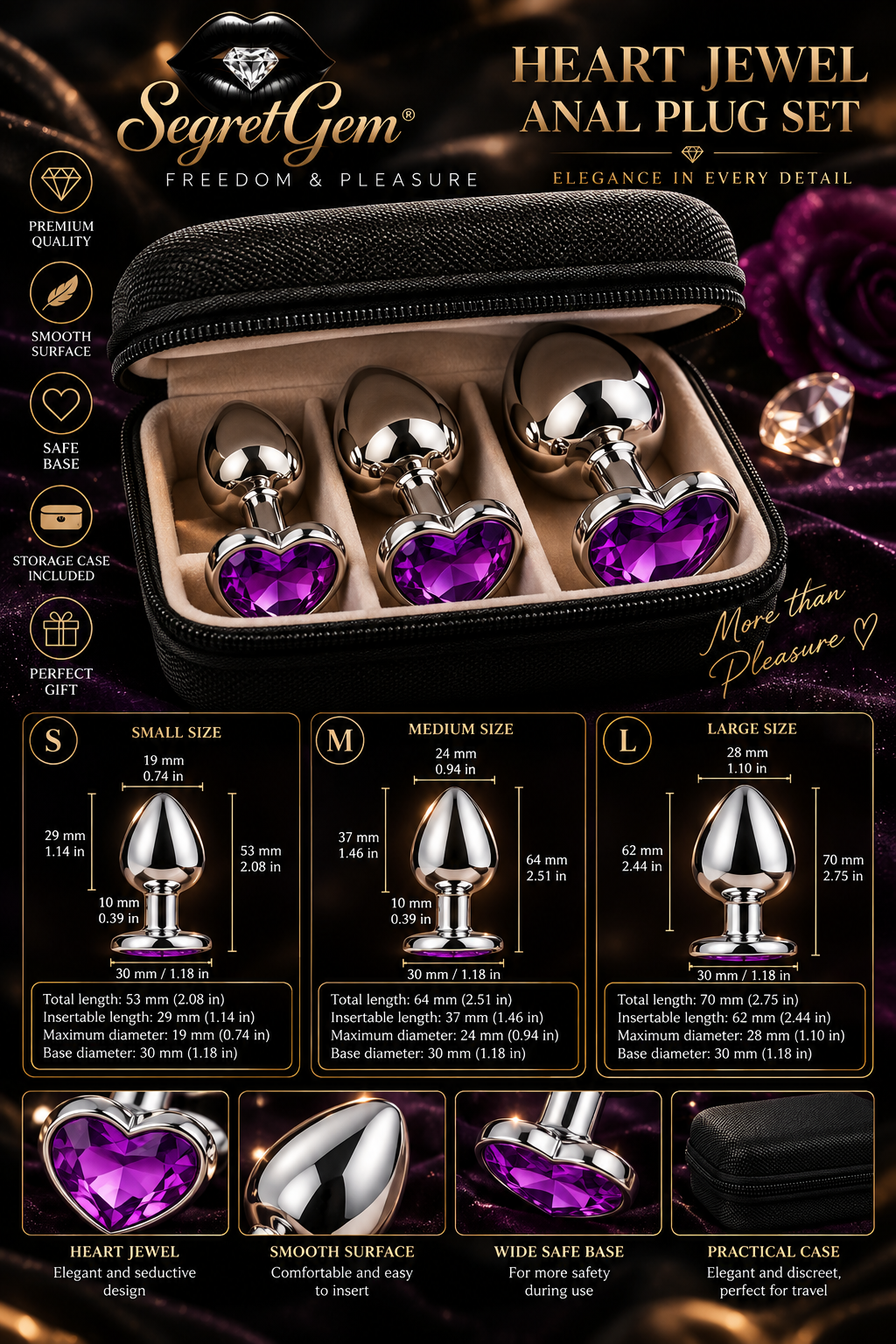 Heart Jewel – Set of 3 Anal Plugs